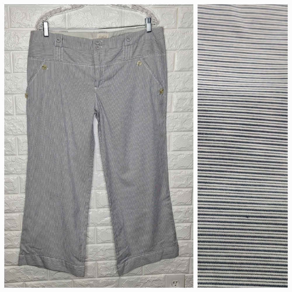 ANTHROPOLOGIE CIDRA Sailor Striped Wide Leg Cropped Pants NWT